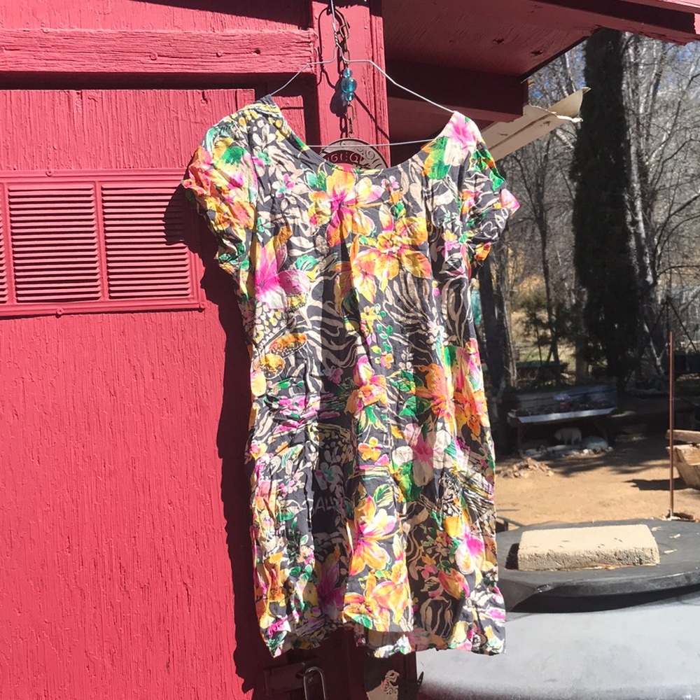Jams World Yellow and Pink Puff Sleeve Sundress